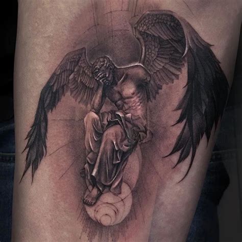 angel and devil tattoo meaning|fallen angel tatto.